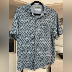 Tommy Bahama Blue Palm Print Shirt Size M